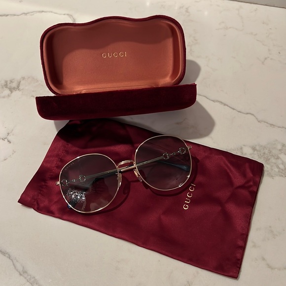 Gucci Accessories - Gucci Sunglasses GG0881SA 003 19-145 Iconic Horsebit Round Metal Sunglasses